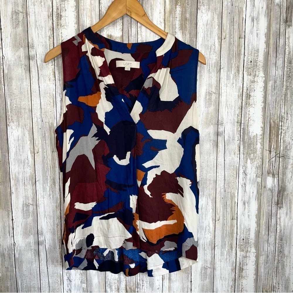 Loft Multi Color Sleeveless Blouse